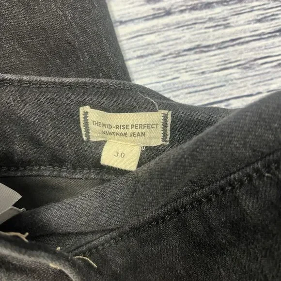 Madewell The Mid Rise Perfect Vintage Jean Clean Black NH629 Women’s Size 30 - Picture 6 of 7